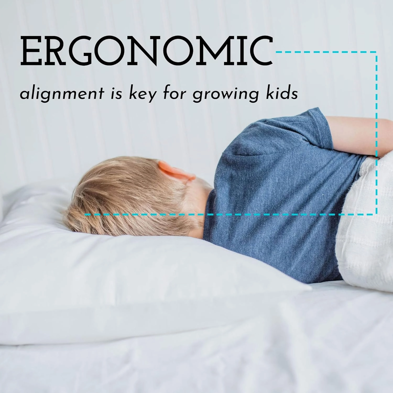 Little Sleepy Head Toddler Pillow with Pillowcase 13x18 - Kids Pillow for Sleeping - Better Neck Support Ergonomic Pillow and Toddler Pillowcase - Best Pillows for Kids (Bicycles)