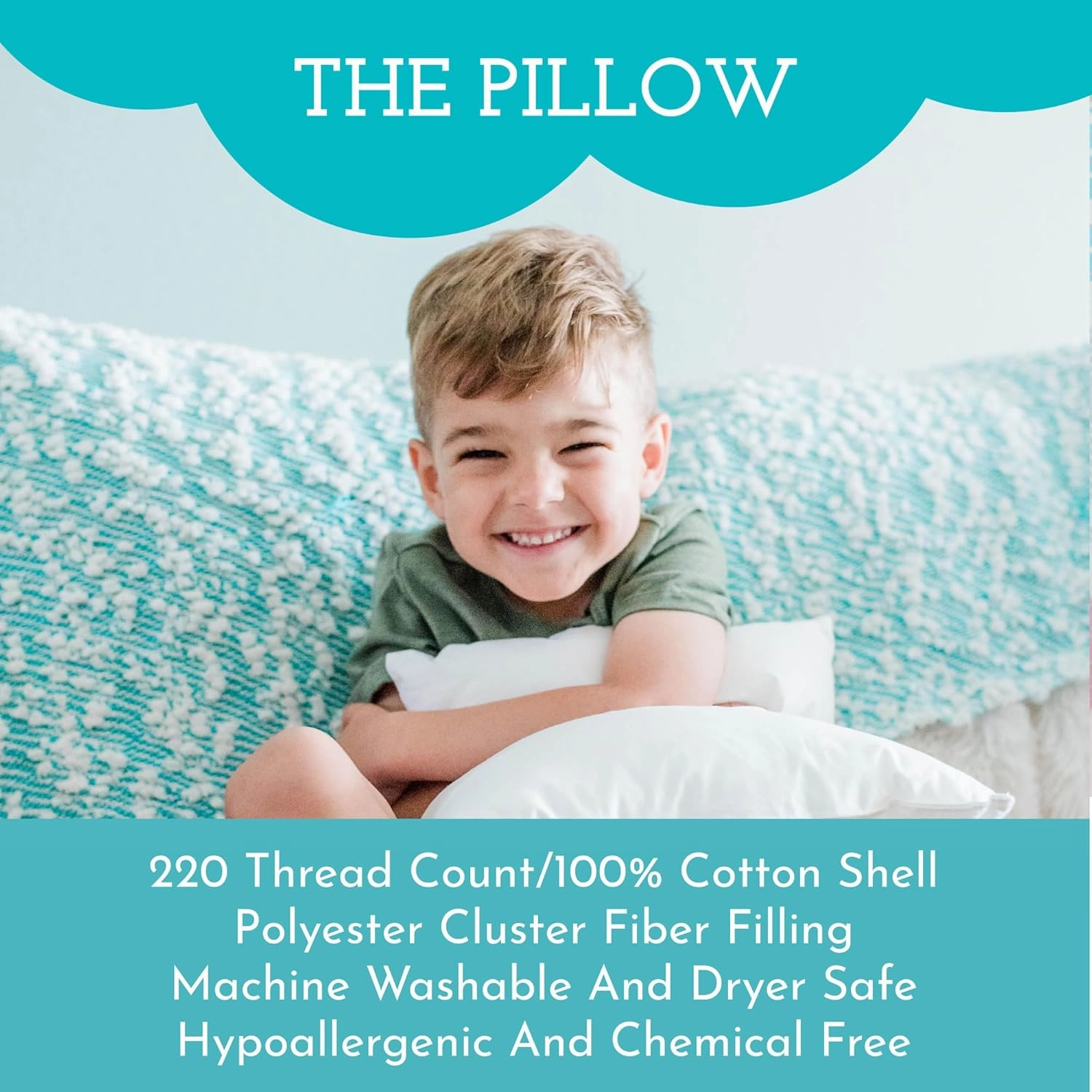 Little Sleepy Head Toddler Pillow with Pillowcase 13x18 - Kids Pillow for Sleeping - Better Neck Support Ergonomic Pillow and Toddler Pillowcase - Best Pillows for Kids (Bicycles)