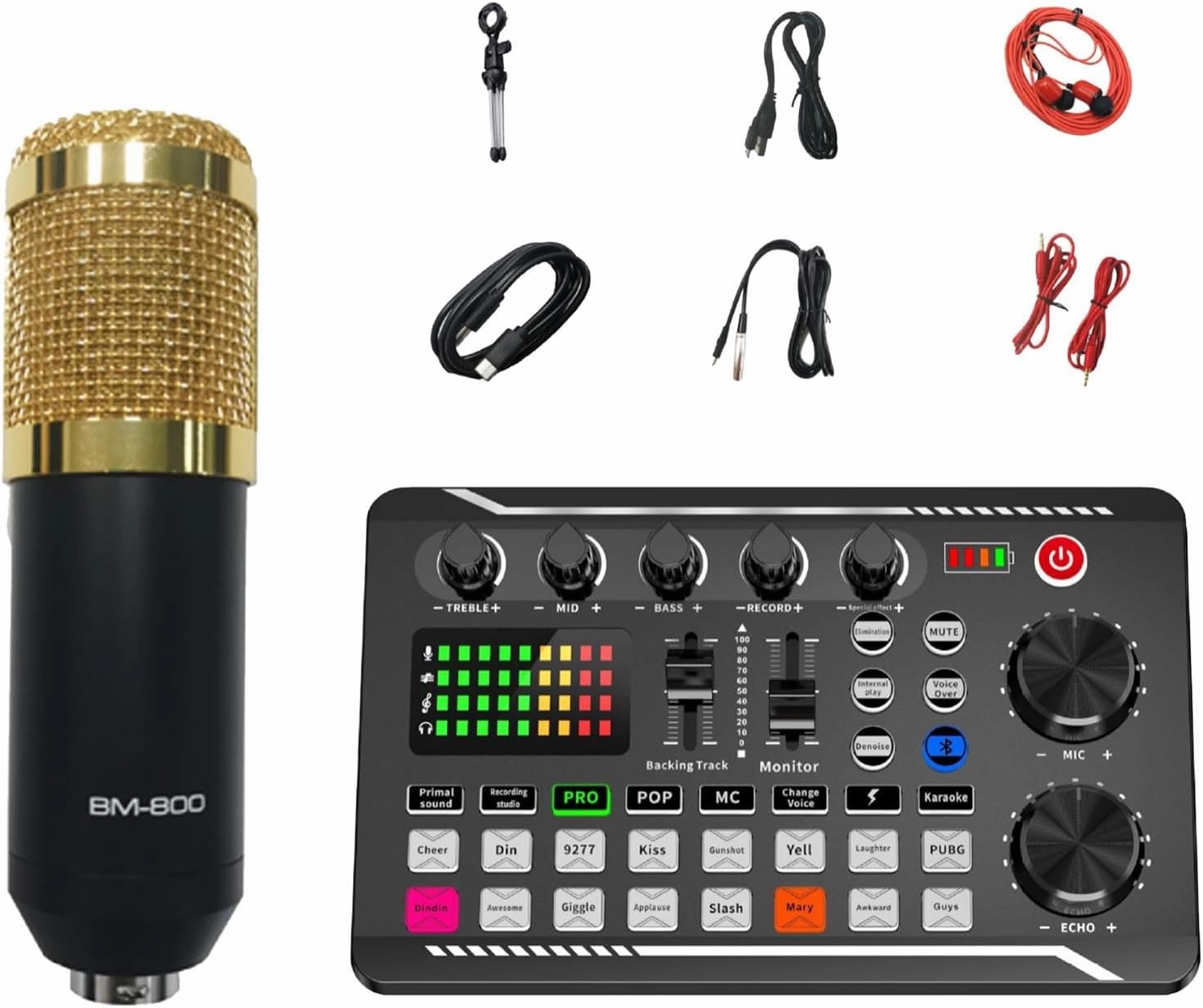 Live Sound Card, Audio Mixer With Dj Mixer Effects & Voice Changer, F998 Live Sound Card Audio Mixer, Dj Mixer for Beginners Live Streaming, Podcasting, Content Create, Gaming (BlackB)