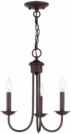 Livex Store 42683-07 3 Light Mini Chandelier, Medium, Bronze