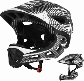 Lixada Kids Cycling Helmet Detachable Full Face Helmet Adjustable Cycling Helmet for Children Bicycle, Skateboard, Scooter, Protective Gear (20.5-22 Inches)
