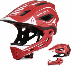 Lixada Kids Cycling Helmet Detachable Full Face Helmet Adjustable Cycling Helmet for Children Bicycle, Skateboard, Scooter, Protective Gear (20.5-22 Inches)