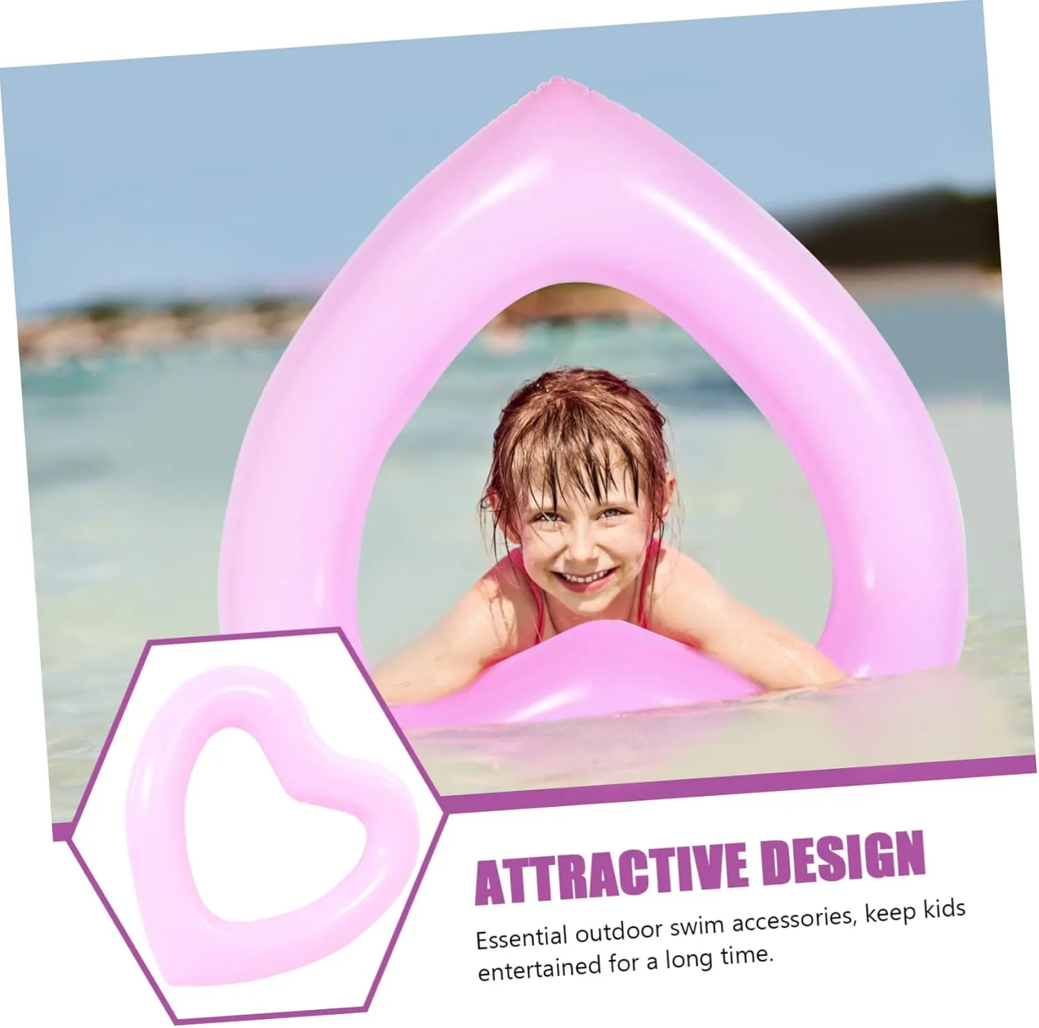 Love Swimming Ring Beach Party Beach Party Supply Heart Shape Swim Ring Pool Floats Inflatable