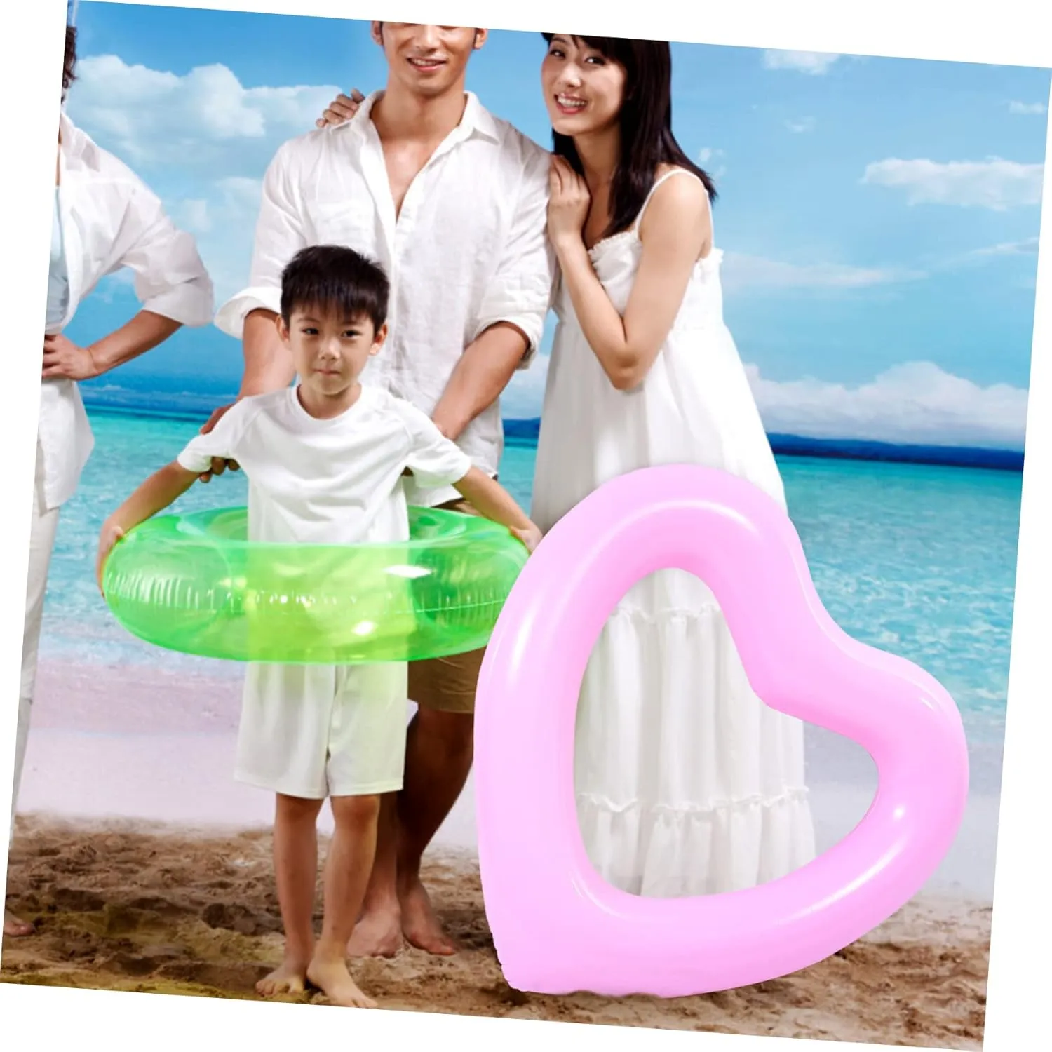 Love Swimming Ring Beach Party Beach Party Supply Heart Shape Swim Ring Pool Floats Inflatable