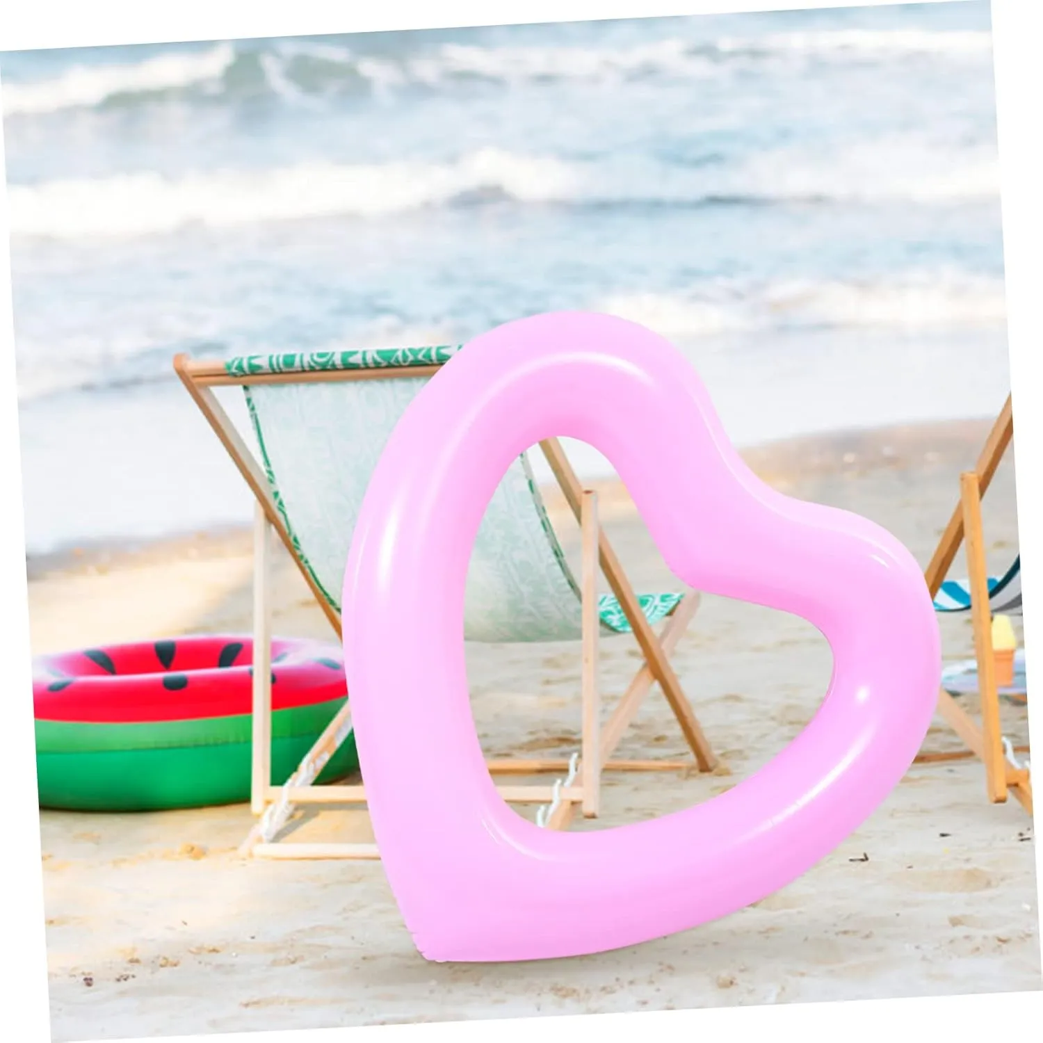Love Swimming Ring Beach Party Beach Party Supply Heart Shape Swim Ring Pool Floats Inflatable