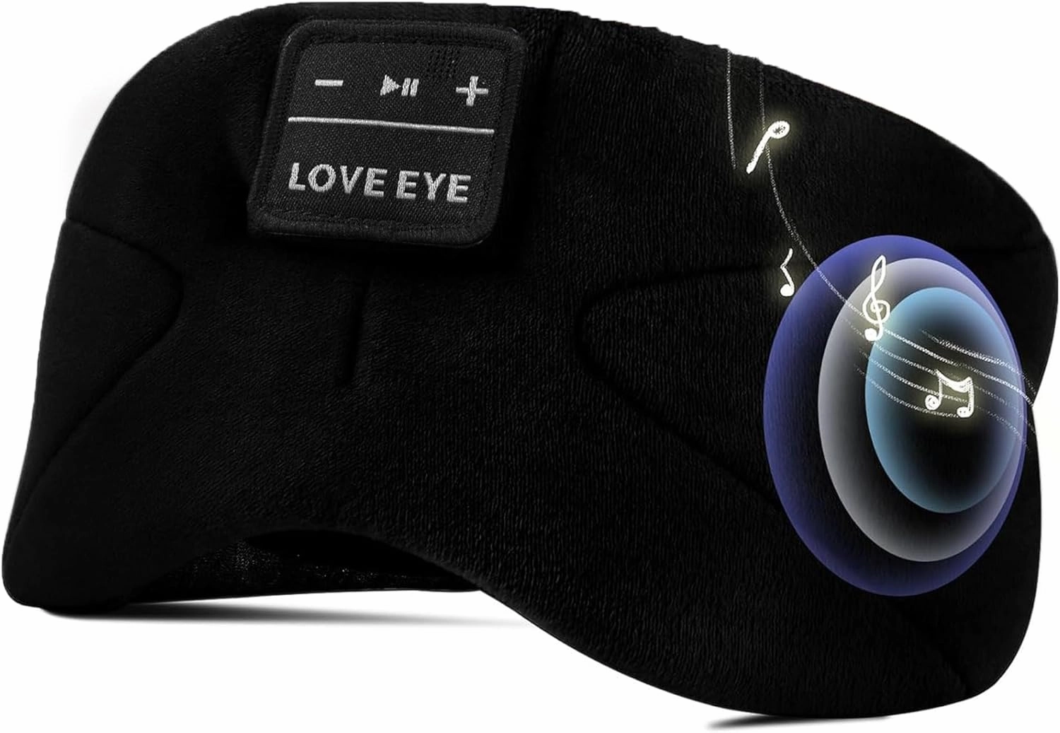 LOVE EYE Sleep Headphones Bluetooth 5.4 Sleeping Eye Mask Wireless Music Earphones with HD Speakers for Side Sleepers Total Blackout Cotton Mask for Travel, Home, Office, Unique Gifts