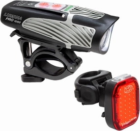 Lumina Pro 1000 and Vmax  150 Bike Light Set Combo USB Rechargeable Bicycle Headlight LED Front Light Water Resistant Mountain Road City Commuting Cycling Safety Flash Black/Red