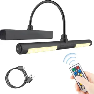 LUXSWAY Picture Lights for Paintings,Rechargeable Battery Wireless Art Light with Remote Control,Dimmable and Timer Off Display Lights with Rotatable Light Tube for Portrait,Dart Board,Gallery