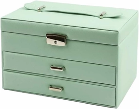 Luxury Leather Jewelry Box, 3-Layer Storage Organizer for Earrings, Rings, Necklaces, Watches – Elegant Gift Box for Women and Girls