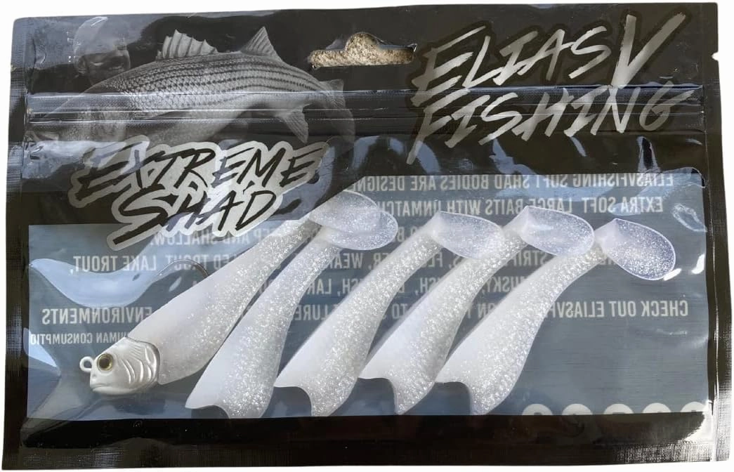 Mackinaw Shad Pre Rigged Swimbait, Paddle Tail Swim Baits, Ready to Fish Soft Plastic Swimbaits, Swim Baits for Bass Fishing, Saltwater Fishing Lures and Freshwater Fishing Lures
