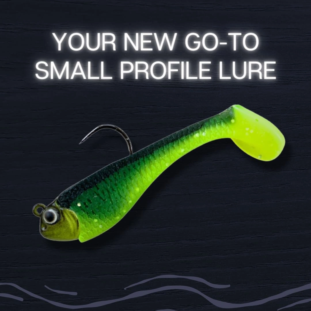 Mackinaw Shad Pre Rigged Swimbait, Paddle Tail Swim Baits, Ready to Fish Soft Plastic Swimbaits, Swim Baits for Bass Fishing, Saltwater Fishing Lures and Freshwater Fishing Lures