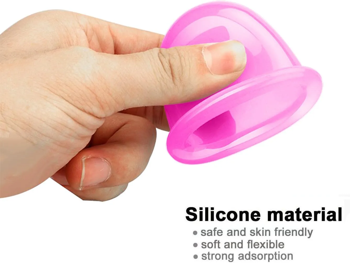 MAFLY Cupping Therapy Sets 7Pcs Silicone Anti Cellulite Cup Vacuum Suction Massage Cups Facial Cupping Sets Body and Face Massager for Adults Home Use (Pink)