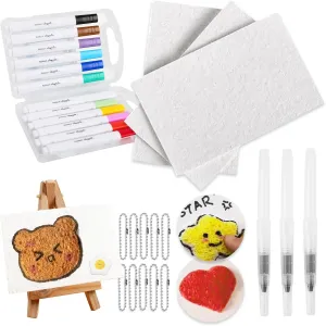 Magic Puffy Paint, Magic Foam Texture Painting Kit, 3D Drawing Canvas Sponge, 3D Paint Set for Kids (Square)