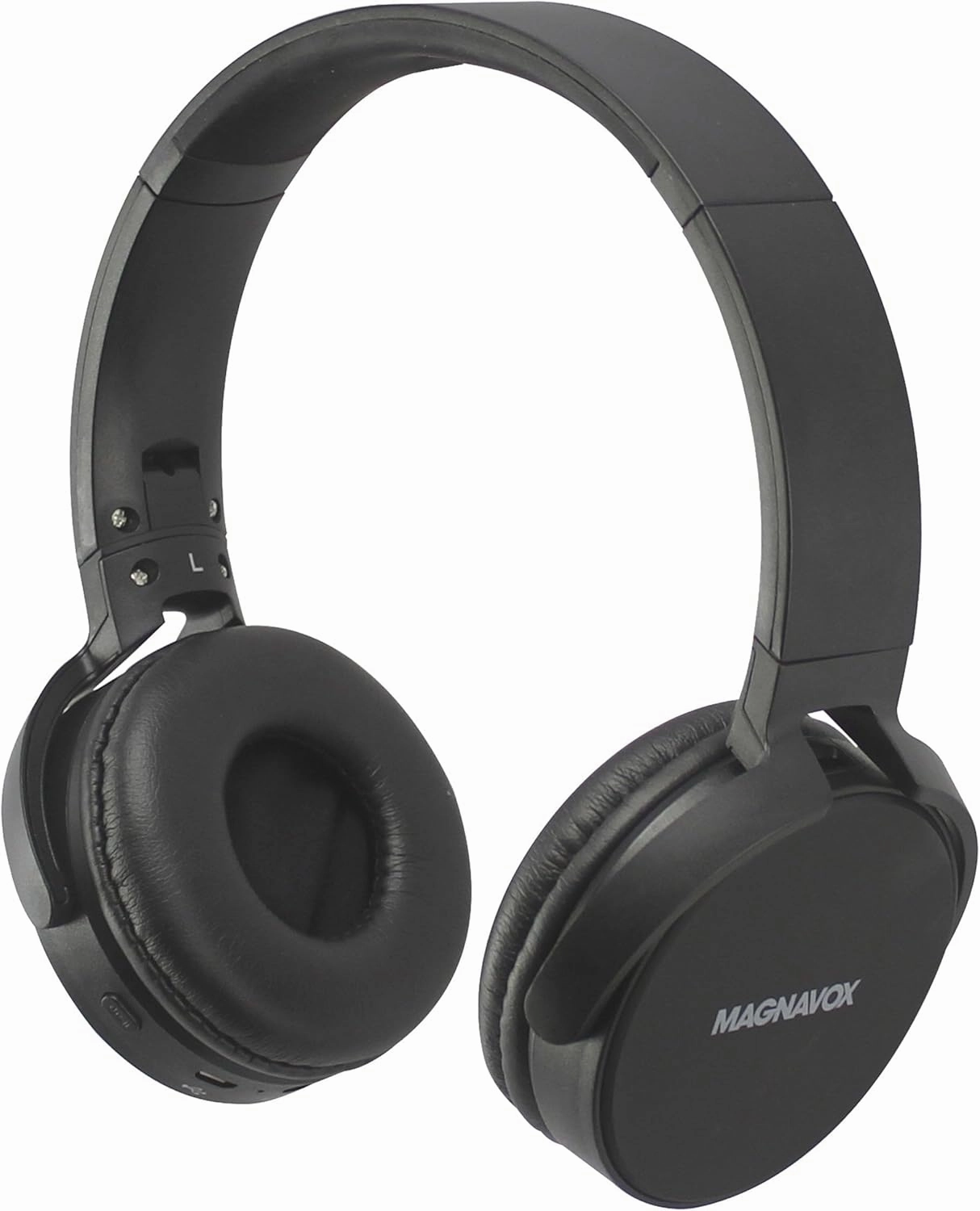 Magnavox MBH542-BK Wireless Stereo Headphones with Microphone and Bluetooth Wireless Technology in Black | Available in Black, Blue, Red, Grey and White | Bluetooth Headphones | On-Ear Headphones |
