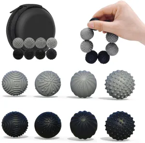 Magnetic Silicone Fidget Balls 8-Pack – Silent, Stress Relief Toys for Adults & Teens (14 ) with 4 Textures, Focus & Anxiety Relief, Ideal for Desk & Travel – Soft, Tactile & Relaxing Fidget Toys