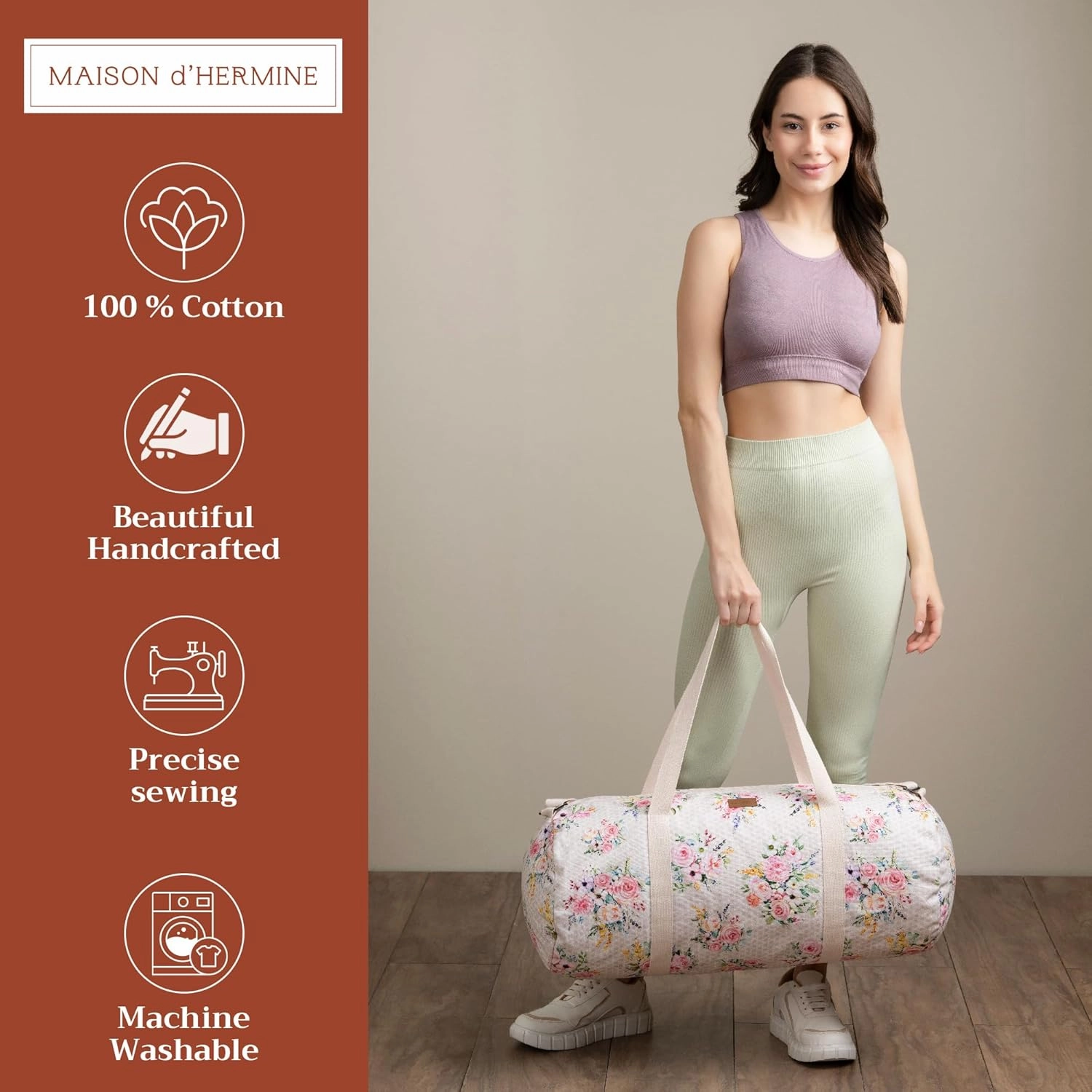 Maison d'Hermine Yoga Mat bag, Cylindrical bag for Woman&Men, yoga mat Bag &Adjustable shoulder straps Yoga Mat Carrier Bag with Drawstring Water Bottle Pocket and zipper pocket