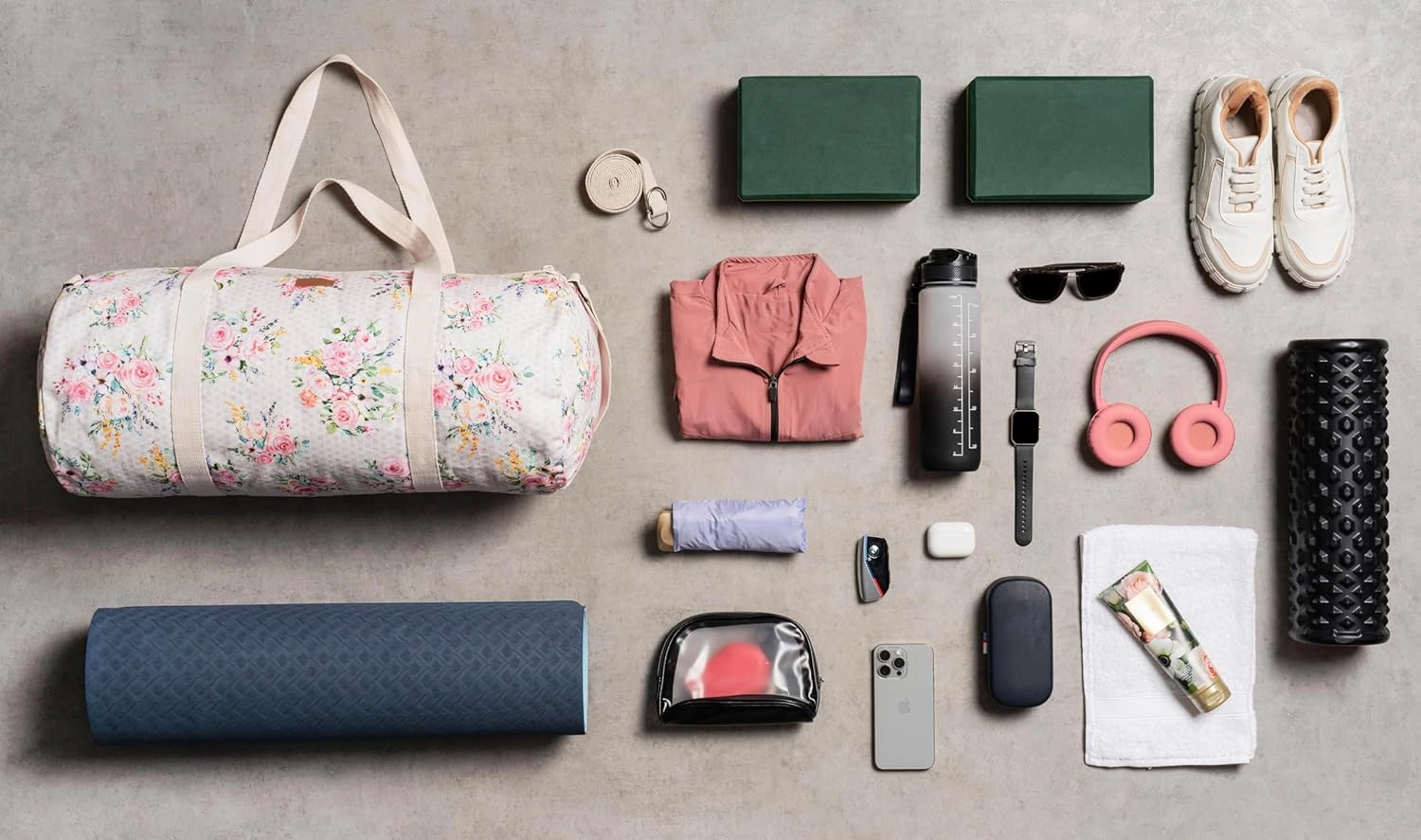 Maison d'Hermine Yoga Mat bag, Cylindrical bag for Woman&Men, yoga mat Bag &Adjustable shoulder straps Yoga Mat Carrier Bag with Drawstring Water Bottle Pocket and zipper pocket