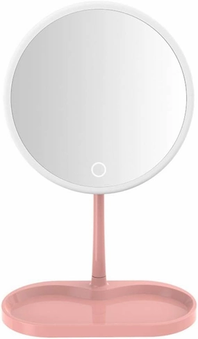 Makeup Mirror Smart Touch Control Lighted Makeup Stand Up Desk Ring LED Mirrors Vanity Cosmetic Mirror Dropshipping(USB Charging) (Color : White, Size : USB Charging)