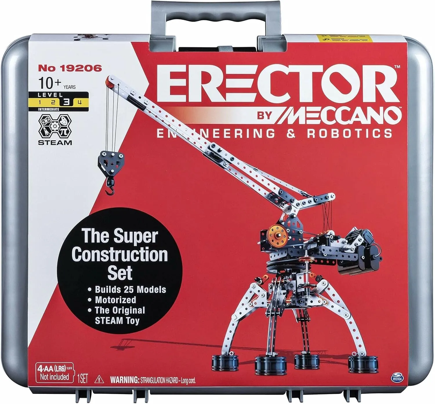 MECCANO Erector Super Construction 25-in-1 Motorized Building Set, Steam Education Toy, 638 Parts, for Ages 10 