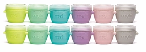 melii Snap & Go Baby Food Storage Containers - 12 Pack, Multicolored 2 oz Stackable Snack Containers, Freezer Safe with Airtight Lids, Microwave Safe BPA-Free for Meal Prep, On-the-Go Snacks
