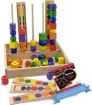 Melissa & Doug Bead Sequencing Set & 1 Scratch Art Mini-Pad Bundle (00570)