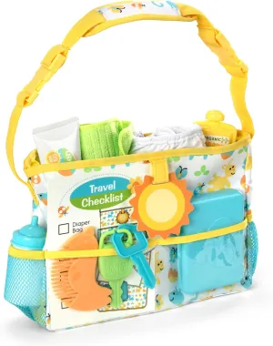 Melissa & Doug Mine to Love Travel Time Play Set for Dolls with Diaper Bag, Bottle, Sunscreen, More (17 pcs) - Baby Doll Accessories, For Kids Ages 3 