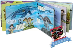 Melissa & Doug﻿ Poke-A-Dot Dinosaurs A to Z: Pop-a-Tronic Activity Kit Bundle with 1 Theme Compatible M&D Scratch Fun Mini-Pad (31347)