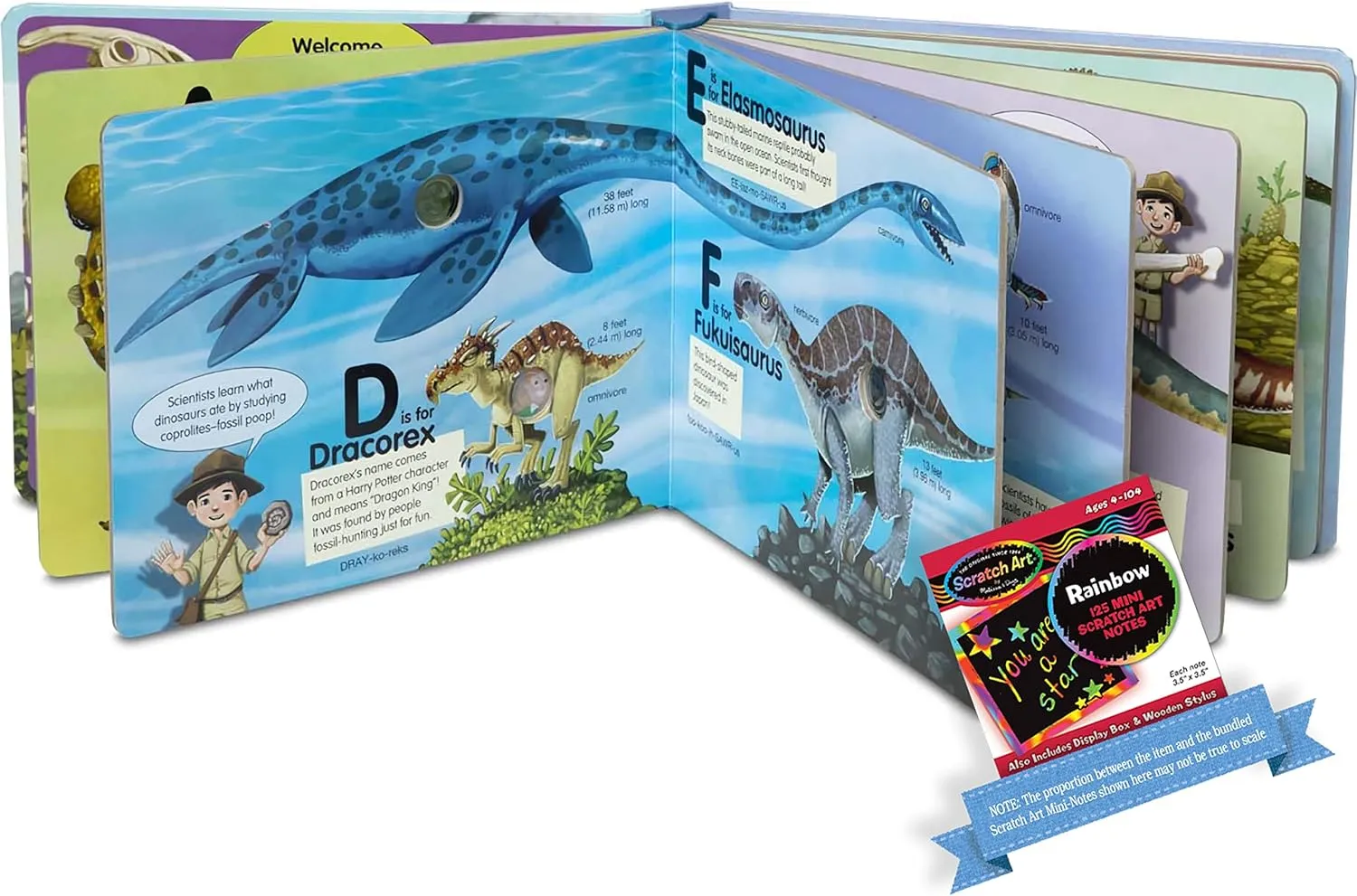 Melissa & Doug﻿ Poke-A-Dot Dinosaurs A to Z: Pop-a-Tronic Activity Kit Bundle with 1 Theme Compatible M&D Scratch Fun Mini-Pad (31347)