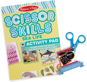 Melissa & Doug Sea Life: S c i s s o r Skills Activity Pad Bundle with 1 Theme Compatible M&D Scratch Fun Mini-Pad (32007)