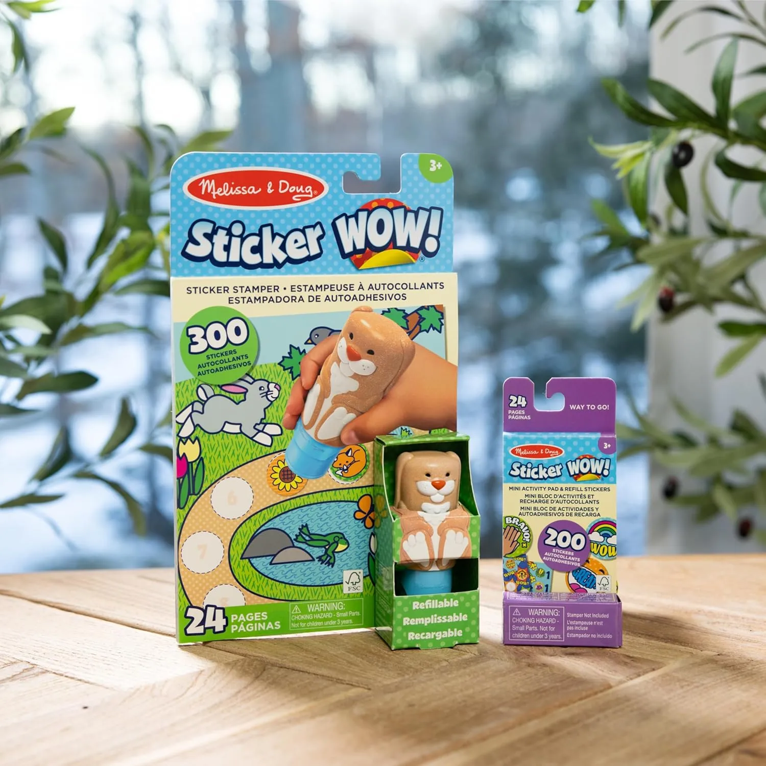 Melissa & Doug Sticker Wow!™ Bunny Bundle: 24-Page Activity Pad, Stamper, 500 Stickers, Mini Pad, Arts and Crafts Fidget Toy Collectible Character