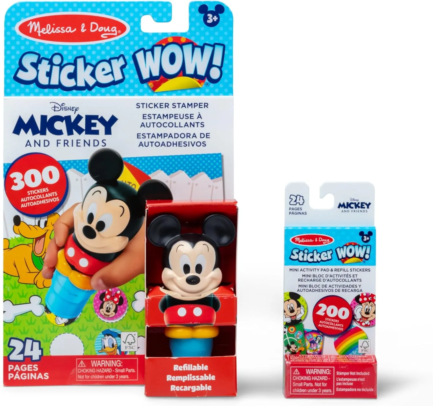 Melissa & Doug Sticker Wow!™ Disney Mickey Mouse Bundle: 24-Page Activity Pad, Stamper, 500 Stickers, Mini Pad, Arts and Crafts Fidget Toy Collectible Character