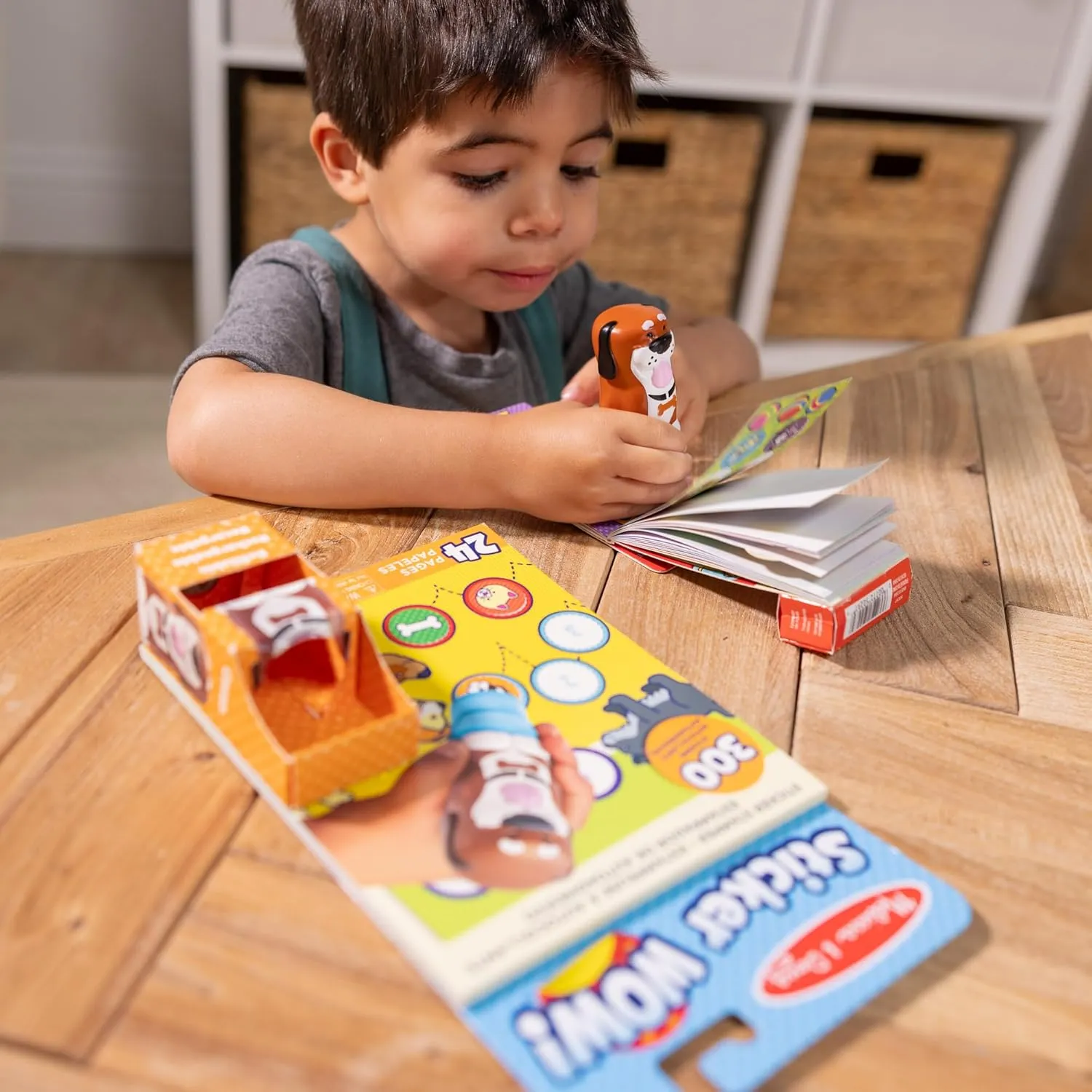 Melissa & Doug Sticker Wow!™ Dog Bundle: 24-Page Activity Pad, Sticker Stamper, 500 Stickers, Arts and Crafts Fidget Toy Collectible Character