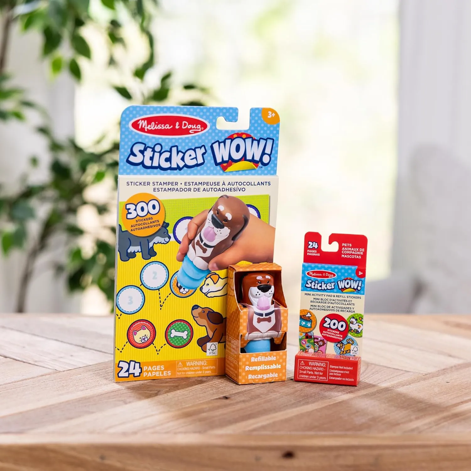 Melissa & Doug Sticker Wow!™ Dog Bundle: 24-Page Activity Pad, Sticker Stamper, 500 Stickers, Arts and Crafts Fidget Toy Collectible Character