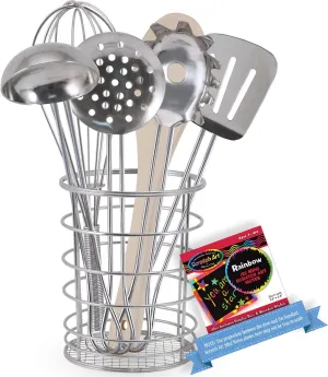 Melissa & Doug Stir & Serve Cooking Toy Utensils: Let's Play House! Pretend Play Set & 1 Scratch Art Mini-Pad Bundle (09351)
