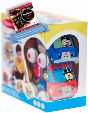 Melissa & Doug﻿ Pull-Back Vehicle: K's K i d s Series Learning Toy Set Bundle with 1 Theme Compatible M&D Scratch Fun Mini-Pad (09168)
