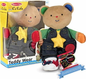 Melissa & Doug﻿ Teddy Wear: K's Kids Series Plush Bundle with 1 Theme Compatible M&D Scratch Art Mini-Pad (09169)