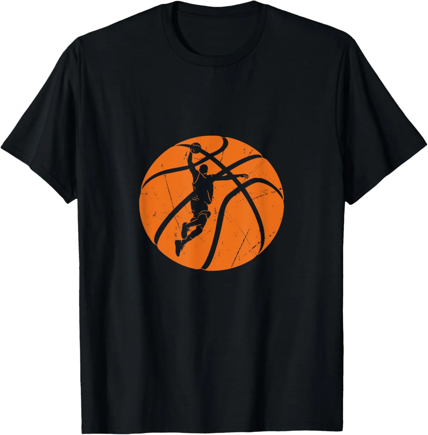 Mens Basketball Player Dunk Silhouette Basketball Player T-Shirt