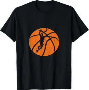 Mens Basketball Player Dunk Silhouette Basketball Player T-Shirt