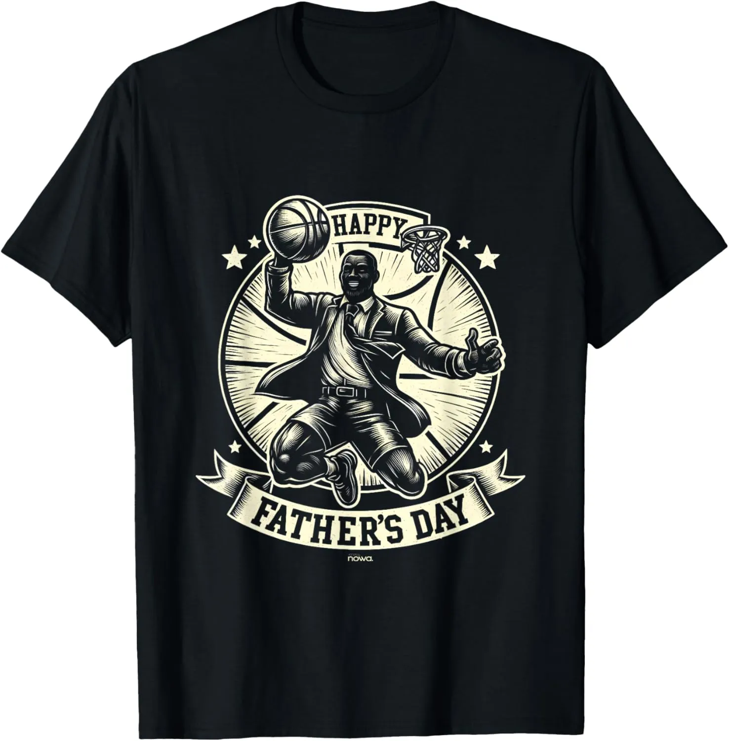 Mens HAPPY SLAM DUNK DAD BASKETBALL ON FATHER'S DAY T-Shirt