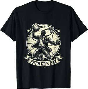 Mens HAPPY SLAM DUNK DAD BASKETBALL ON FATHER'S DAY T-Shirt