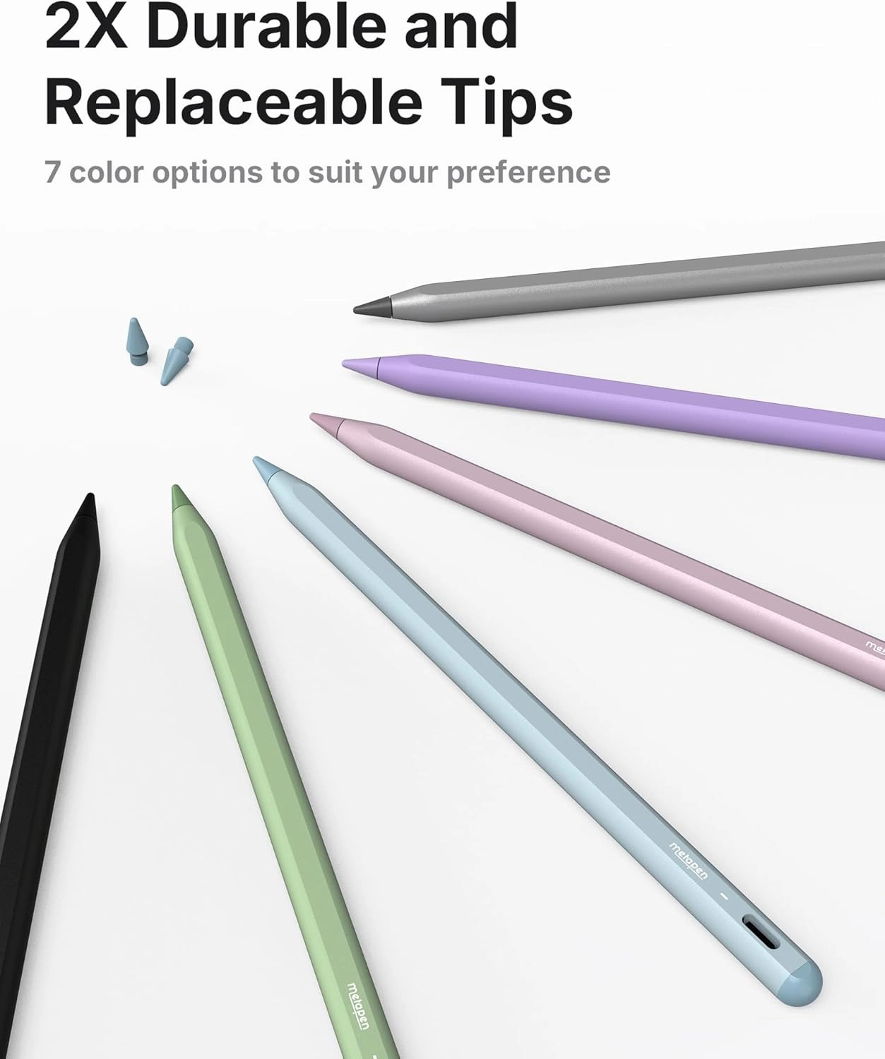 Metapen Pencil A8 for Apple iPad 2018-2025, (2X Faster Charge), Tilt Sensitivity, Pixel Precision, Stylus Pen for iPad 11/10/9/8/7/6th Gen, Pro 12.9/11/13-inch M4, Air 3/4/5/M2/M3, Mini 5/6th, Blue