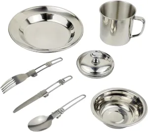Milisten Ergonomic Camping Cookware 1 Set Portable Pot Utensils Stainless Steel for Outdoor Activities Hiking and Camping