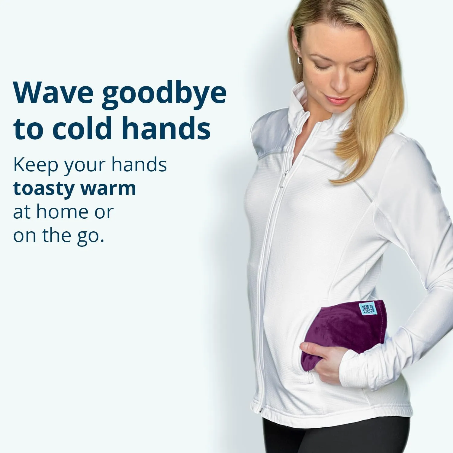 Mini - Microwavable Heating Pad & Reusable Cold Pack - Weighted Heating Pad for Cold Hands, Sore Neck, Achy Wrists - 4” x 8” - 1 lb (Purple Plum)