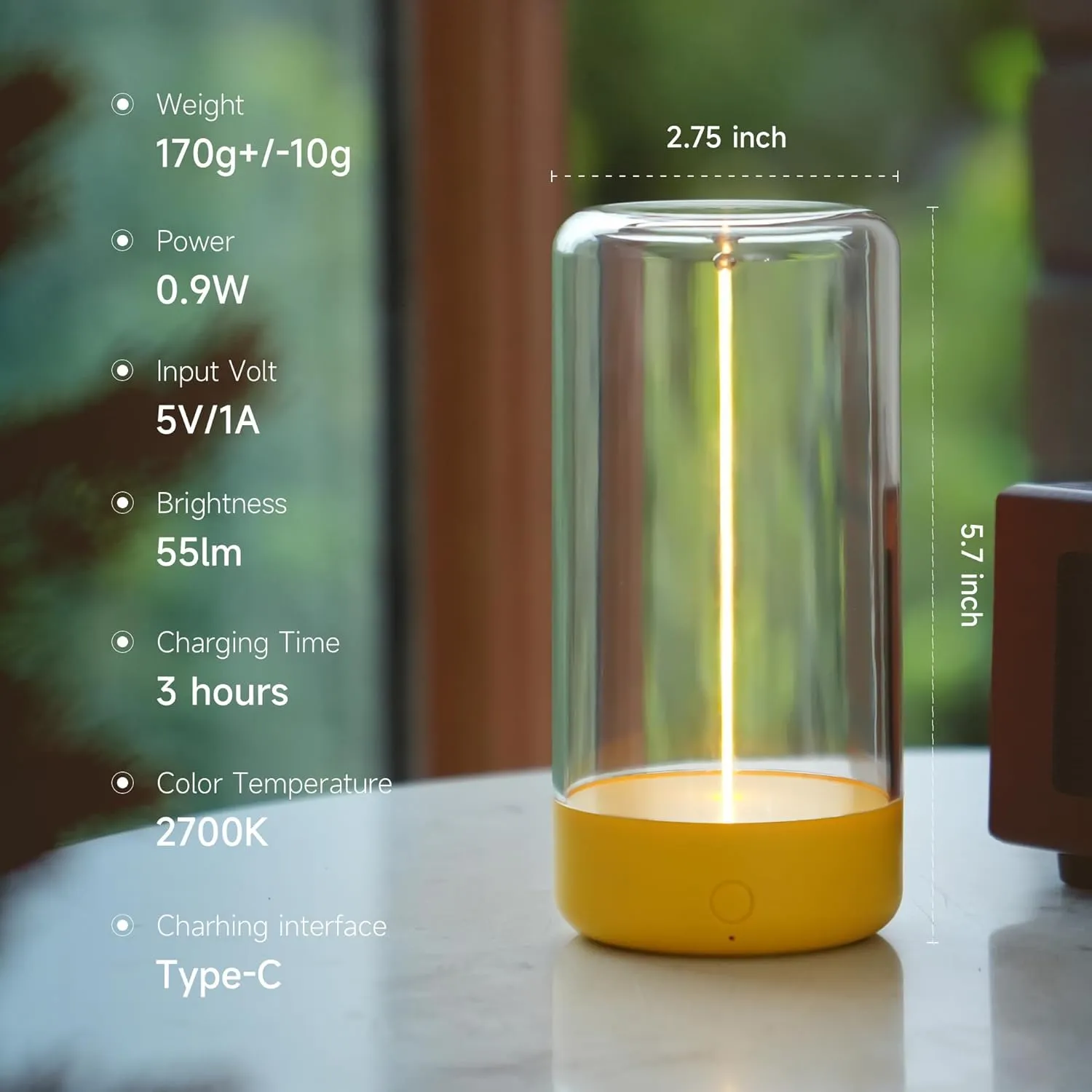Mini Minimalist Table Lamp Cordless LED Desk Lamp Rechargeable Modern Night Lights Portable Nightstand Lamps Unique Ambient Light Mood Lighting for Bedroom, Beside, Nursery