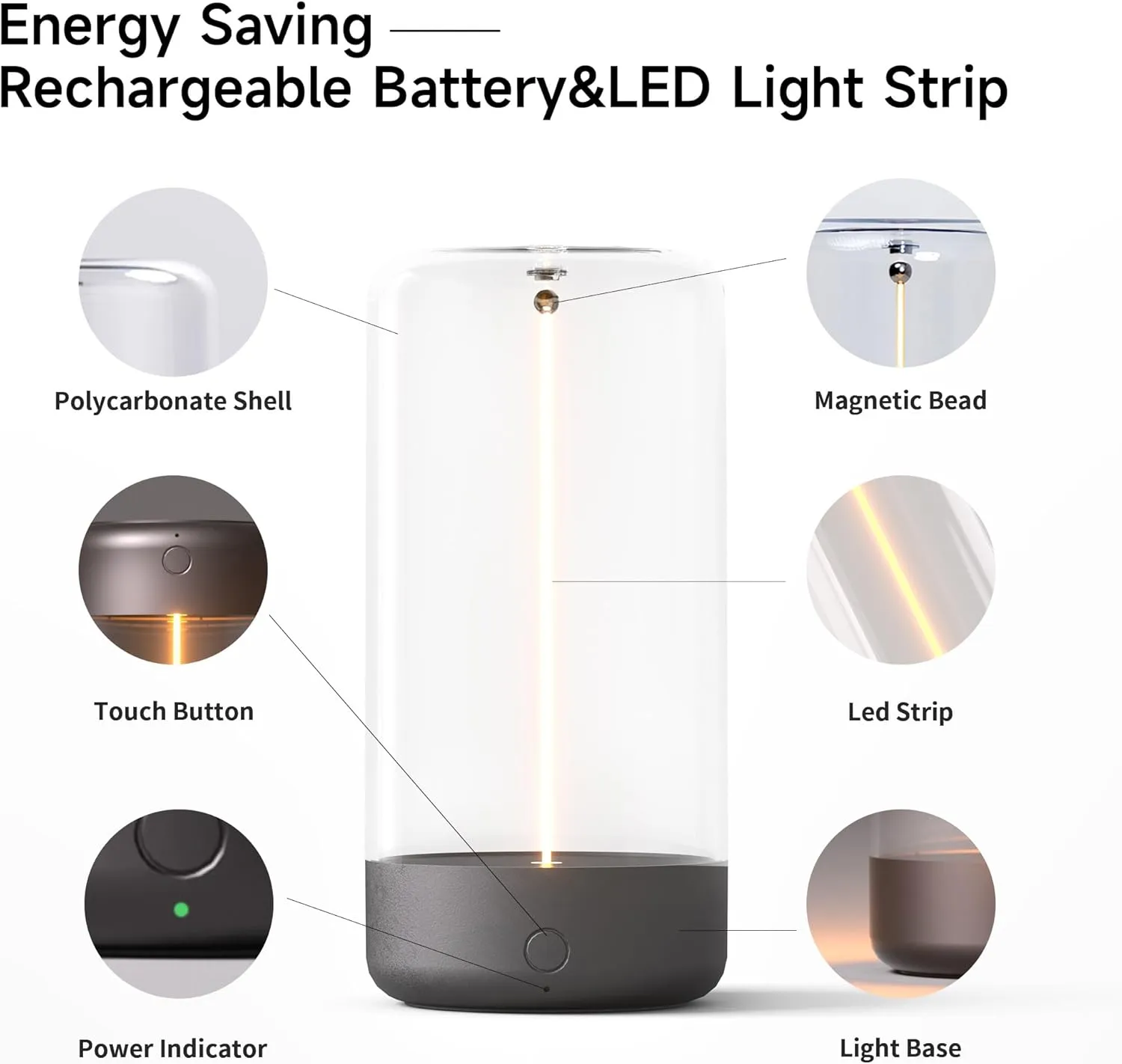 Mini Minimalist Table Lamp Cordless LED Desk Lamp Rechargeable Modern Night Lights Portable Nightstand Lamps Unique Ambient Light Mood Lighting for Bedroom, Beside, Nursery