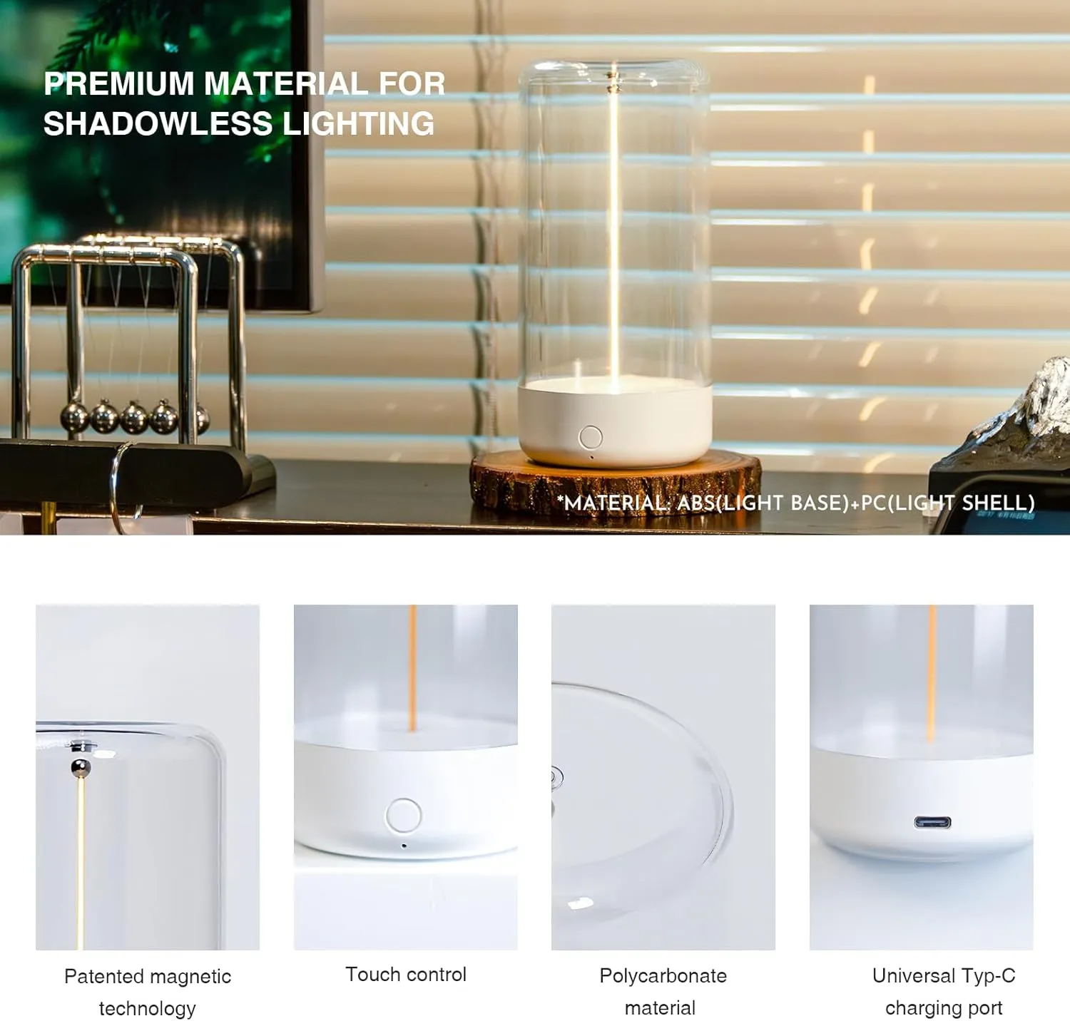 Mini Minimalist Table Lamp Cordless LED Desk Lamp Rechargeable Modern Night Lights Portable Nightstand Lamps Unique Ambient Light Mood Lighting for Bedroom, Beside, Nursery