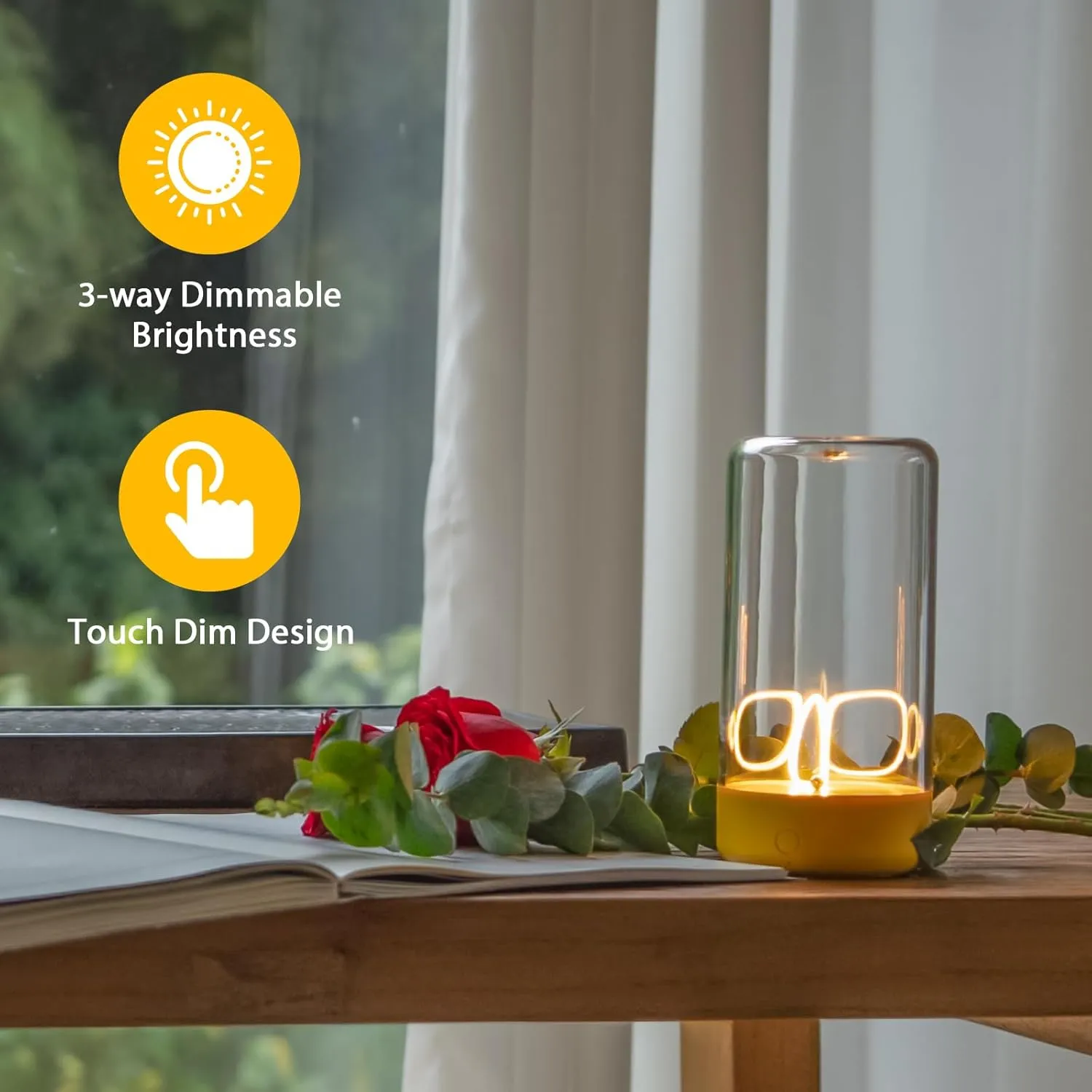 Mini Minimalist Table Lamp Cordless LED Desk Lamp Rechargeable Modern Night Lights Portable Nightstand Lamps Unique Ambient Light Mood Lighting for Bedroom, Beside, Nursery