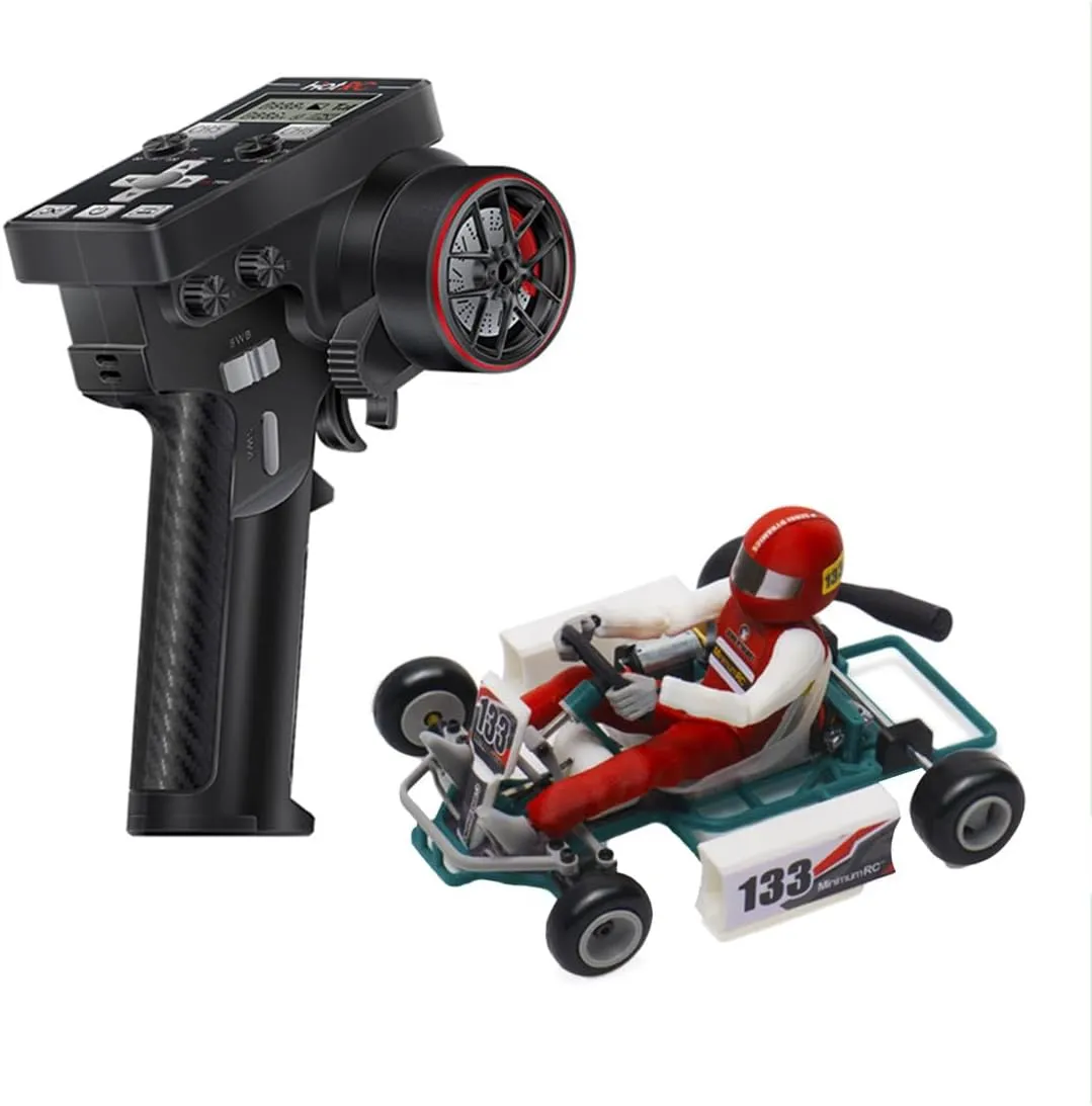 Mini RC Kart, 1/32 Scale 2.4G Retro RC Racing Car, DIY RC Hobby Sports Car Toys Gifts for Adults - 1 Battery