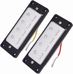 Mini 4 string Bass Guitar Humbucker Pickups with Black Ring Chrome Set of 2pcs