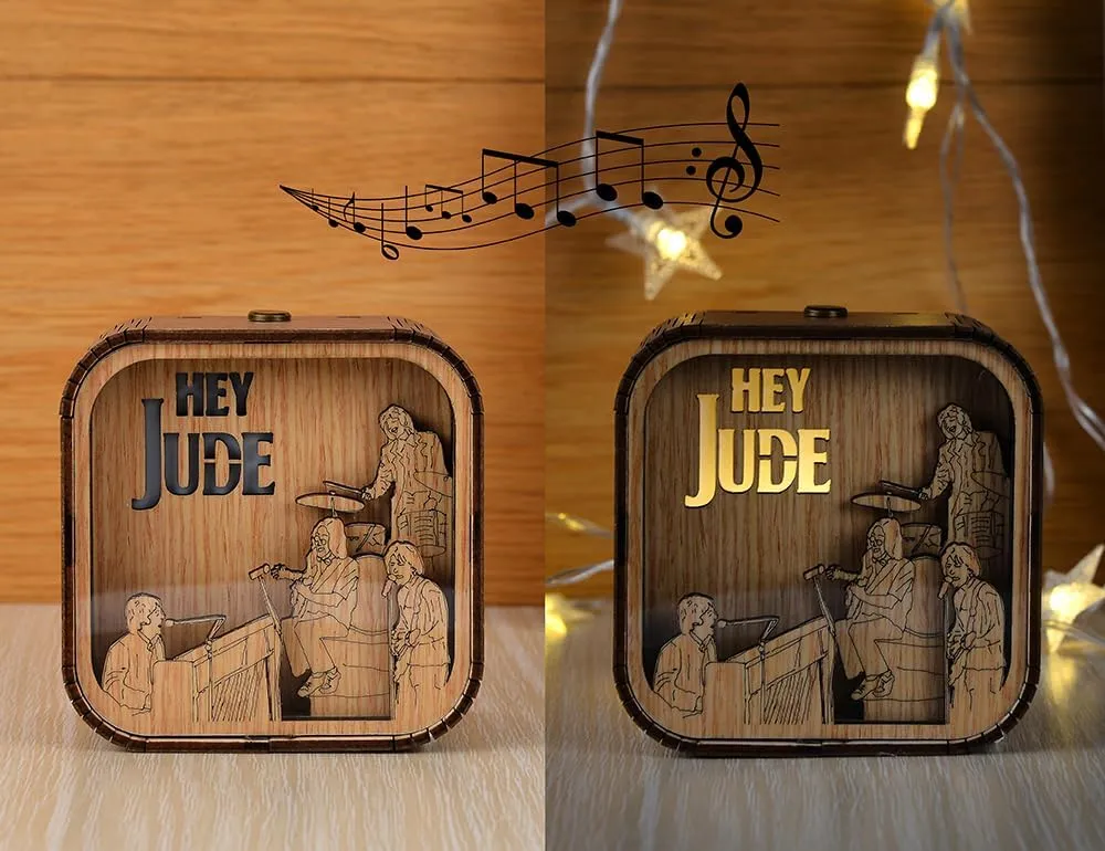 MissLiGarden Handmade Music Box, Vintage Wooden,Best Gifts for Wife Husband Girlfriend Boyfriend Girl Boy Son Daughter, Anniversary, Birthday, Valentine's Day (Hey Jude)